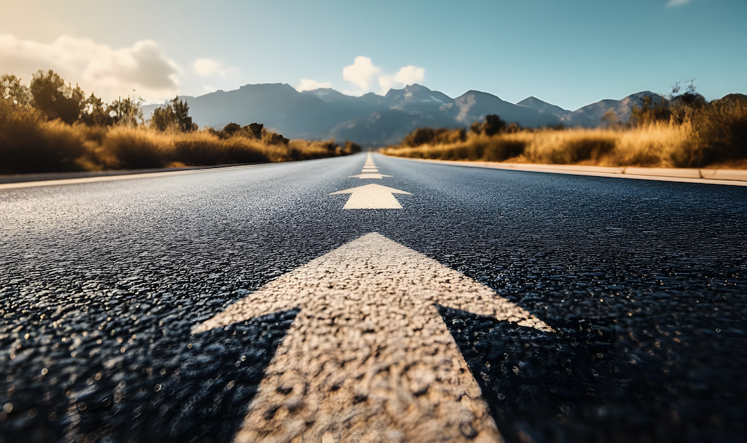 lane, arrow moving forward